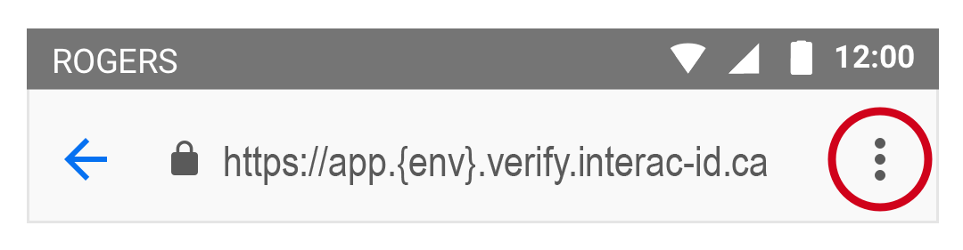 Interac verification service app URL adjustment Step 1.2